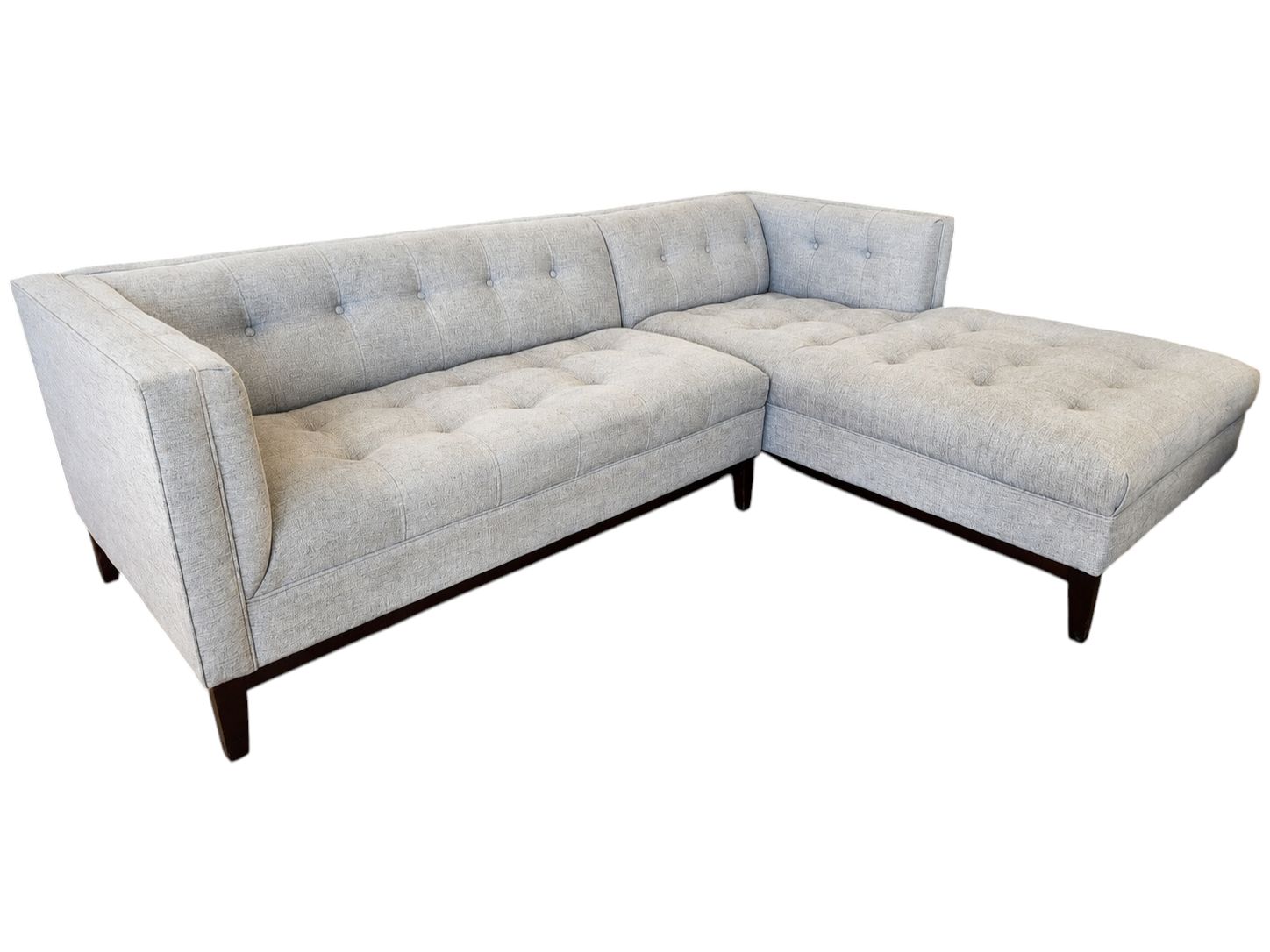 MCM Tufted 2pc Chaise Sectional
