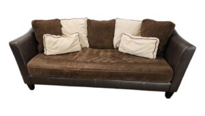 Style Line Furniture Contemporary Brown Microfiber & Faux Leather Couch
