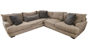Gray L-Shaped Wide Cushioned Sectional