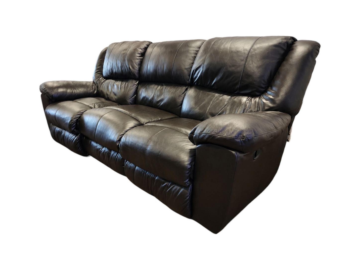 Jackson Furniture 3-Seat Leather Recliner Couch - Image 4