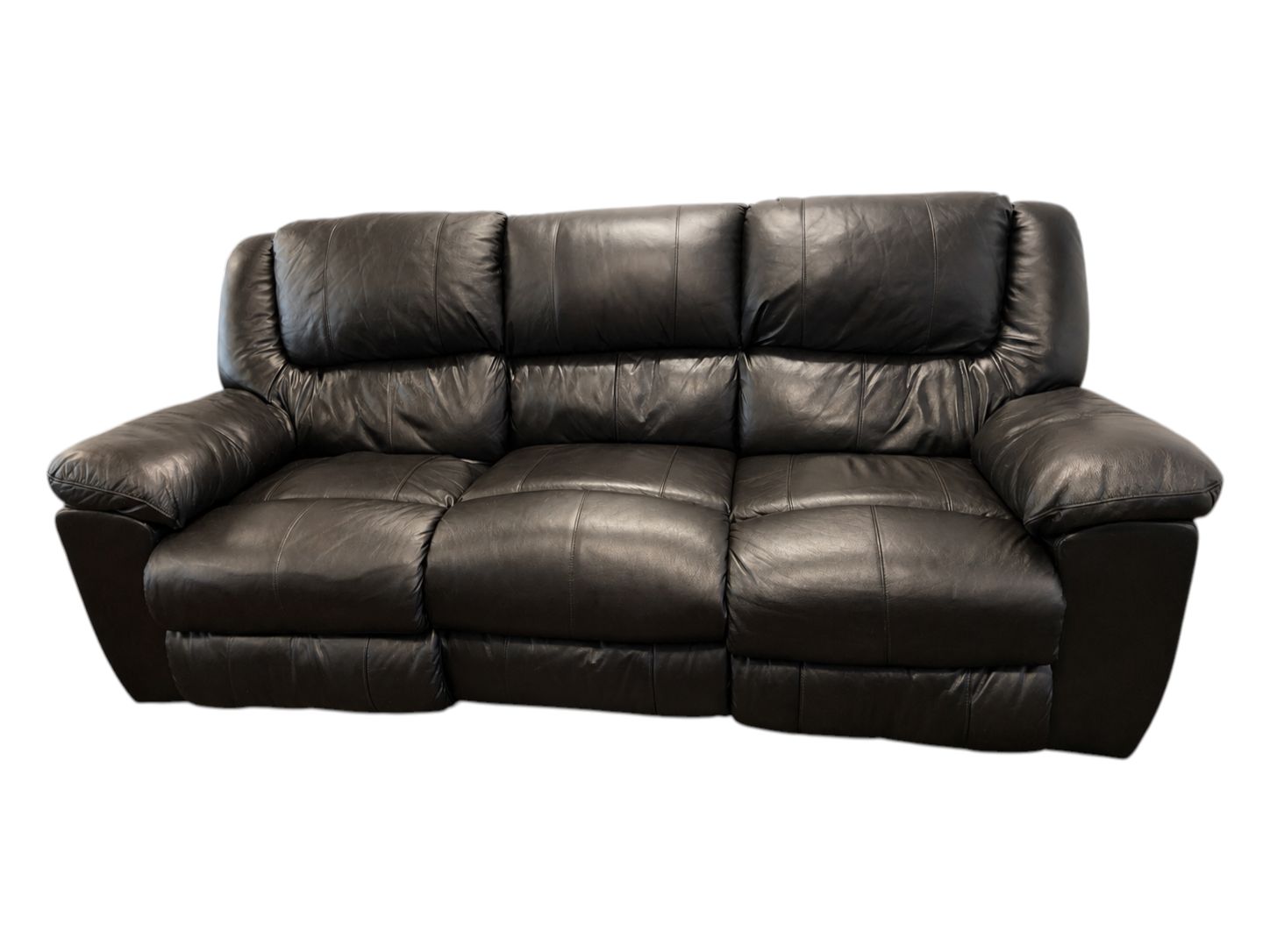 Jackson Furniture 3-Seat Leather Recliner Couch