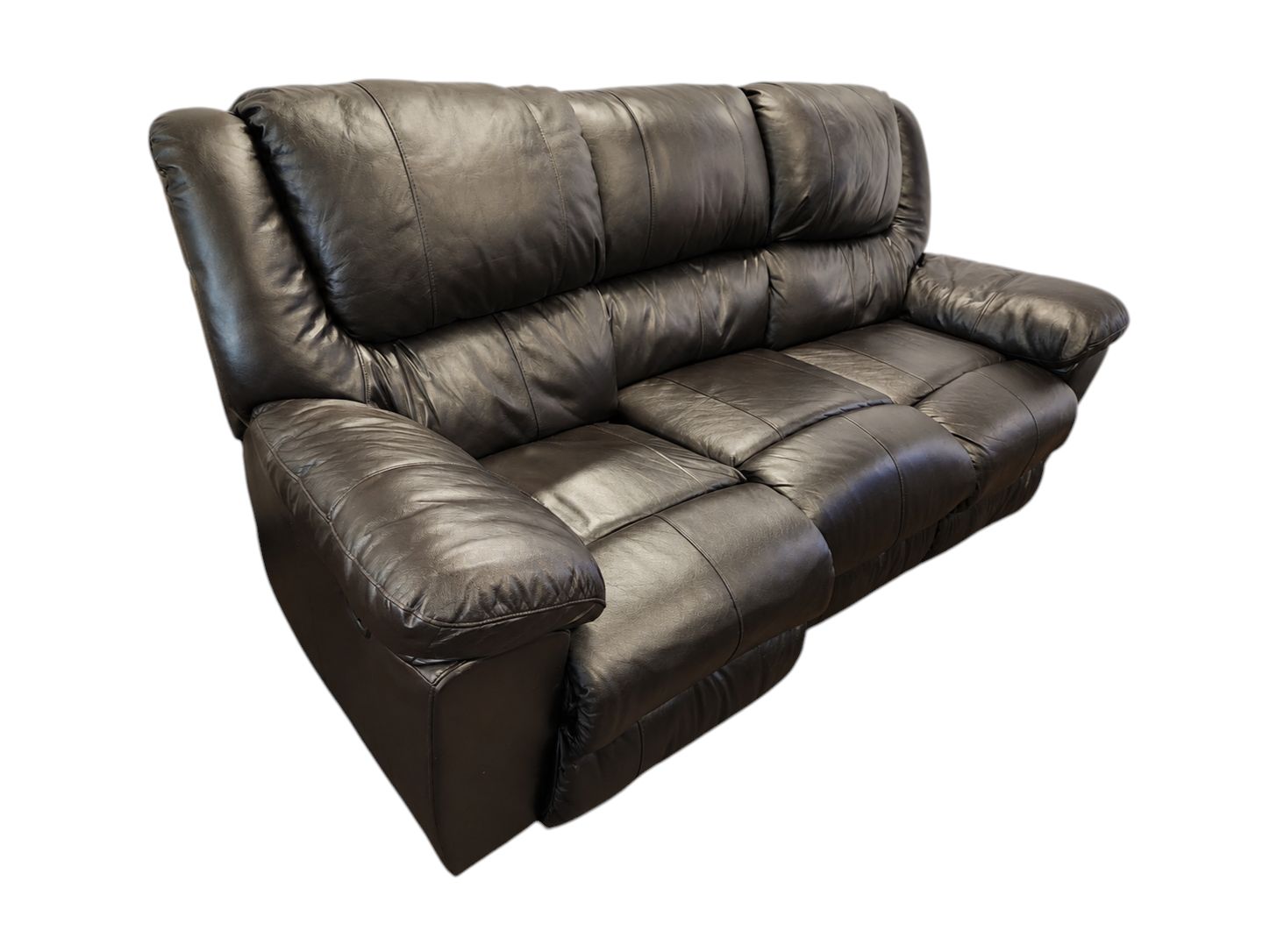 Jackson Furniture 3-Seat Leather Recliner Couch - Image 3