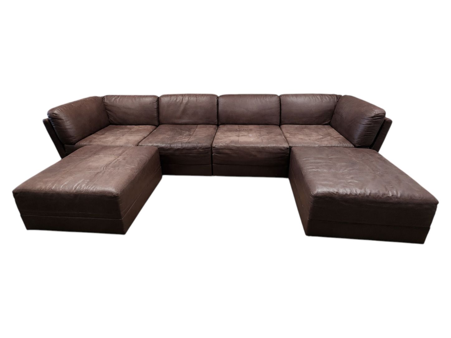 Firenza Vintage Faux Leather 6pc Modular Sectional - Image 2