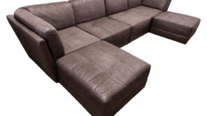Firenza Vintage Faux Leather 6pc Modular Sectional