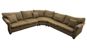 Olive Green Textured Tweed Sectional