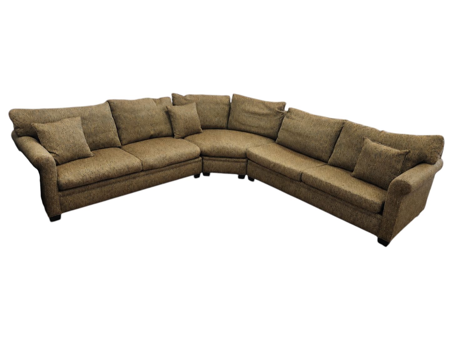 Olive Green Textured Tweed Sectional