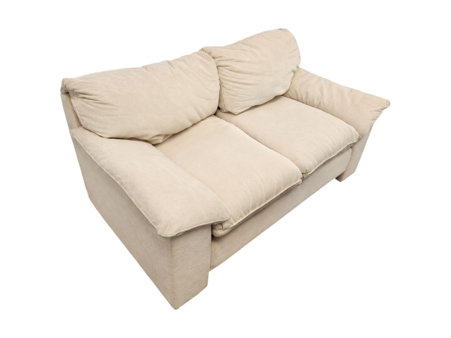 Workbench Contemporary Cream Loveseat - Image 2