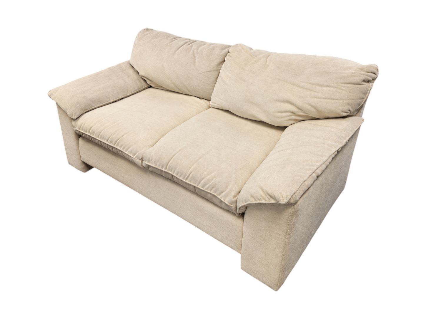 Workbench Contemporary Cream Loveseat - Image 3