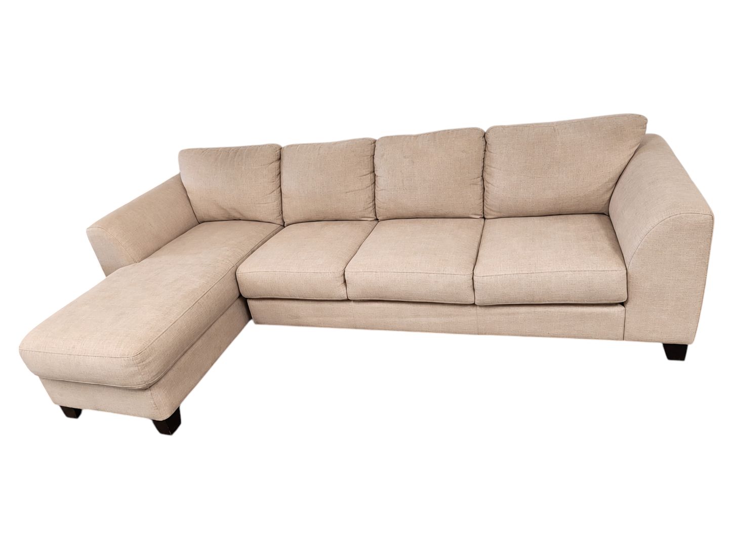 Beige 2pc Sectional with Chaise - Image 2