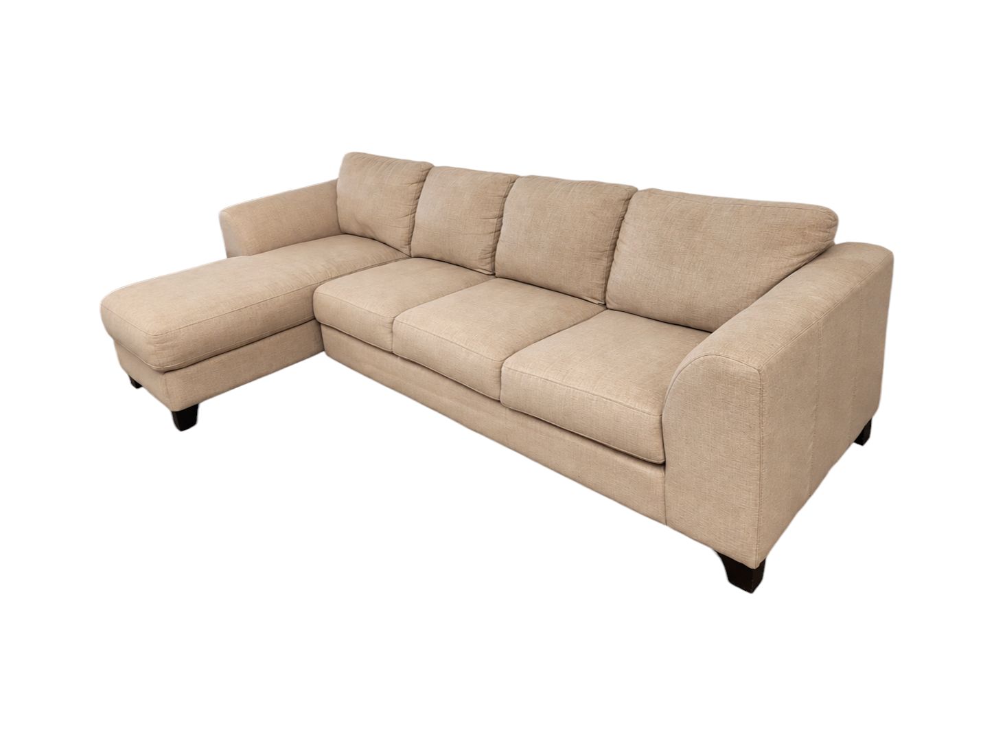 Beige 2pc Sectional with Chaise - Image 3