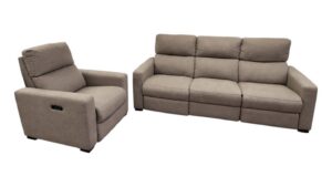 Gray Electric Recliner Couch & Chair Set