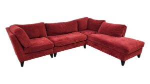 Jonathan Louis Red Velvet Chaise Sectional