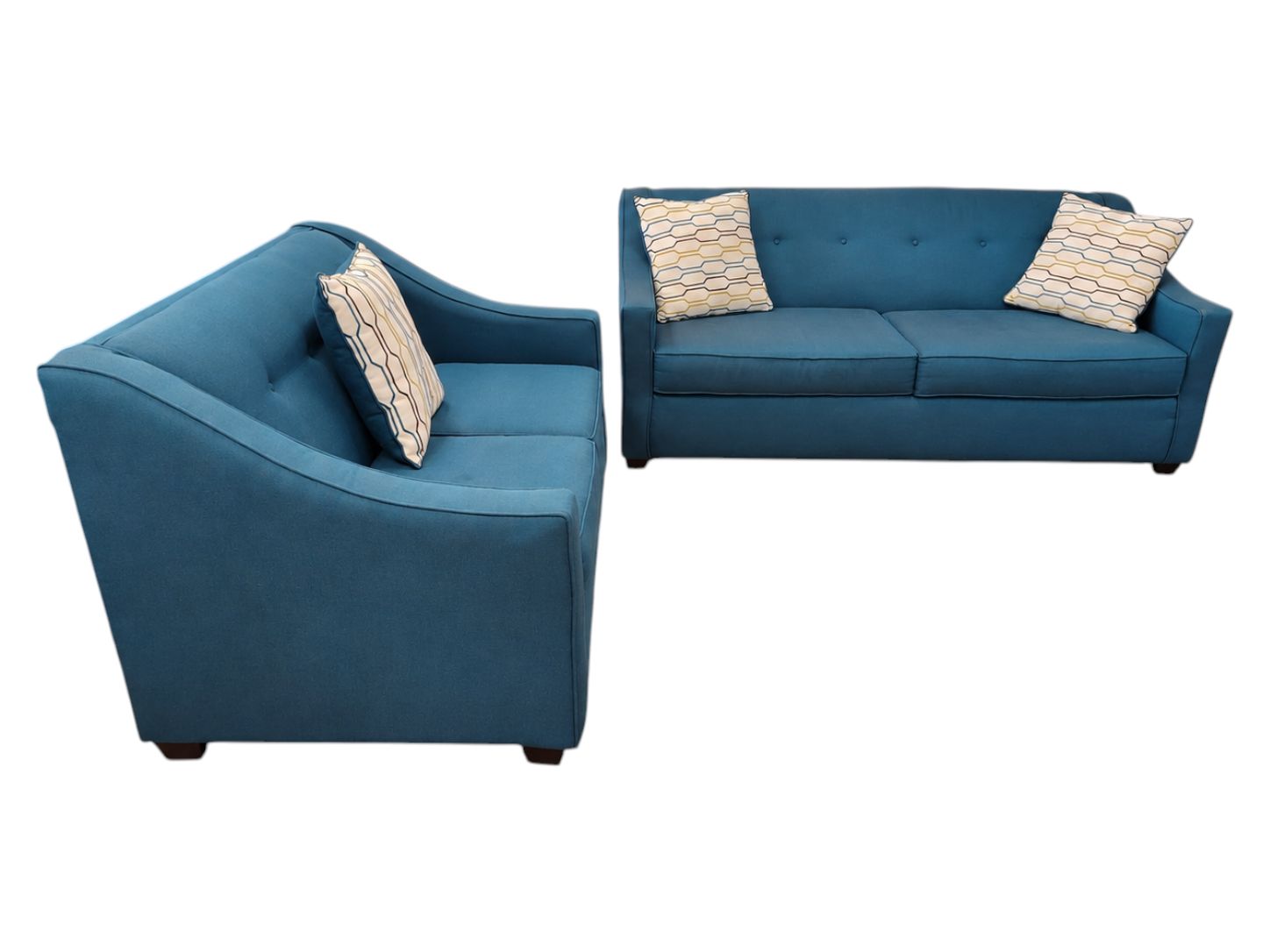 Leona Peacock Teal Loveseat Set - Image 2
