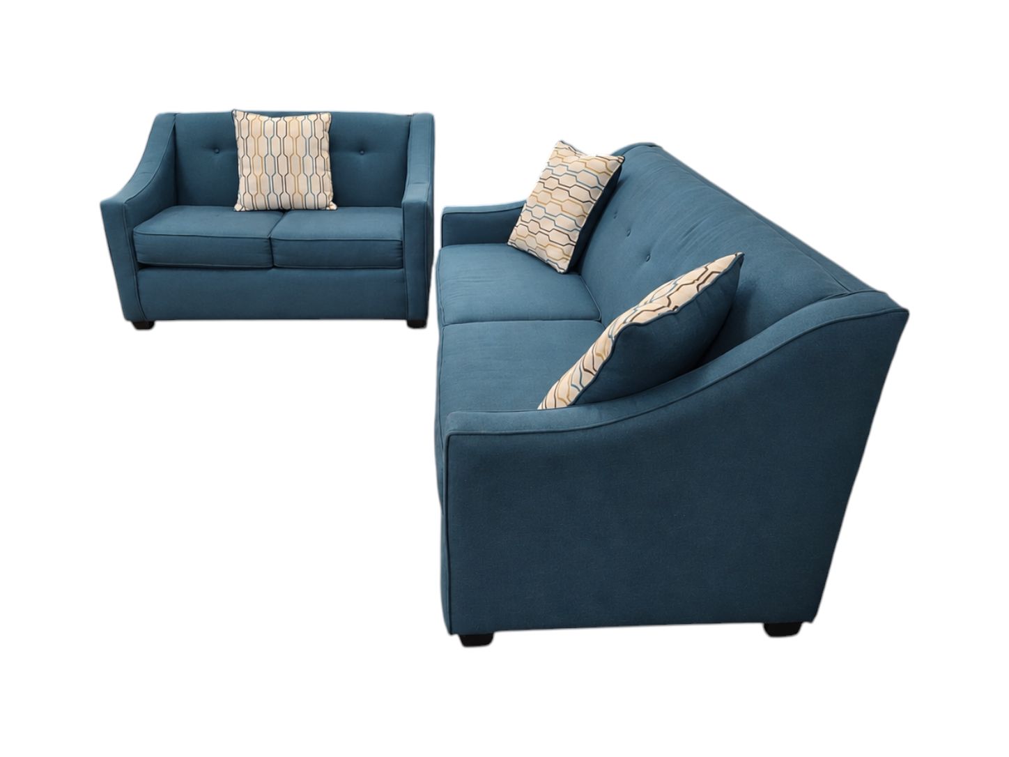 Leona Peacock Teal Loveseat Set - Image 3
