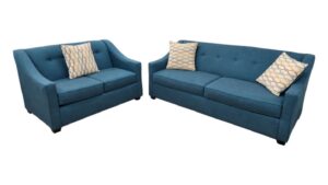 Leona Peacock Teal Loveseat Set