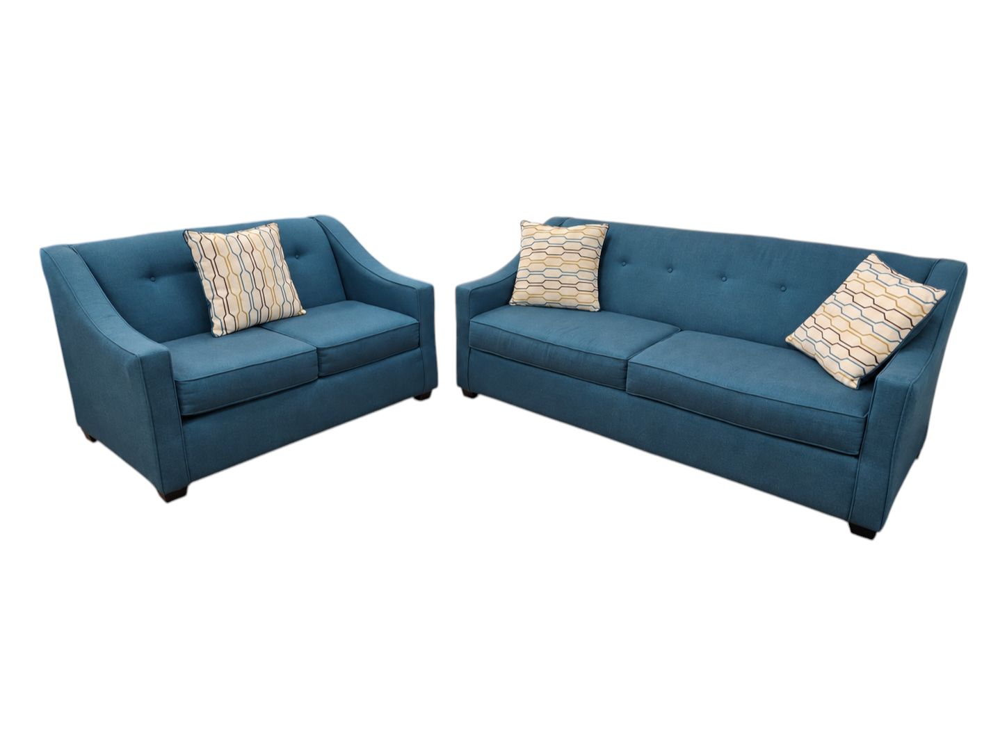 Leona Peacock Teal Loveseat Set