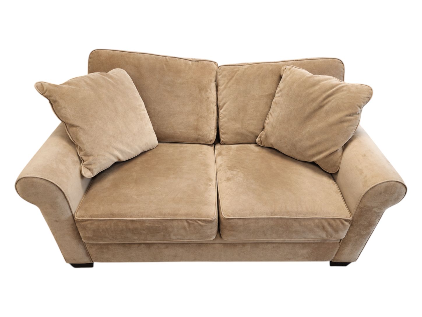 Beige Microfiber Loveseat