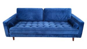 Blue Velvet MCM Loveseat