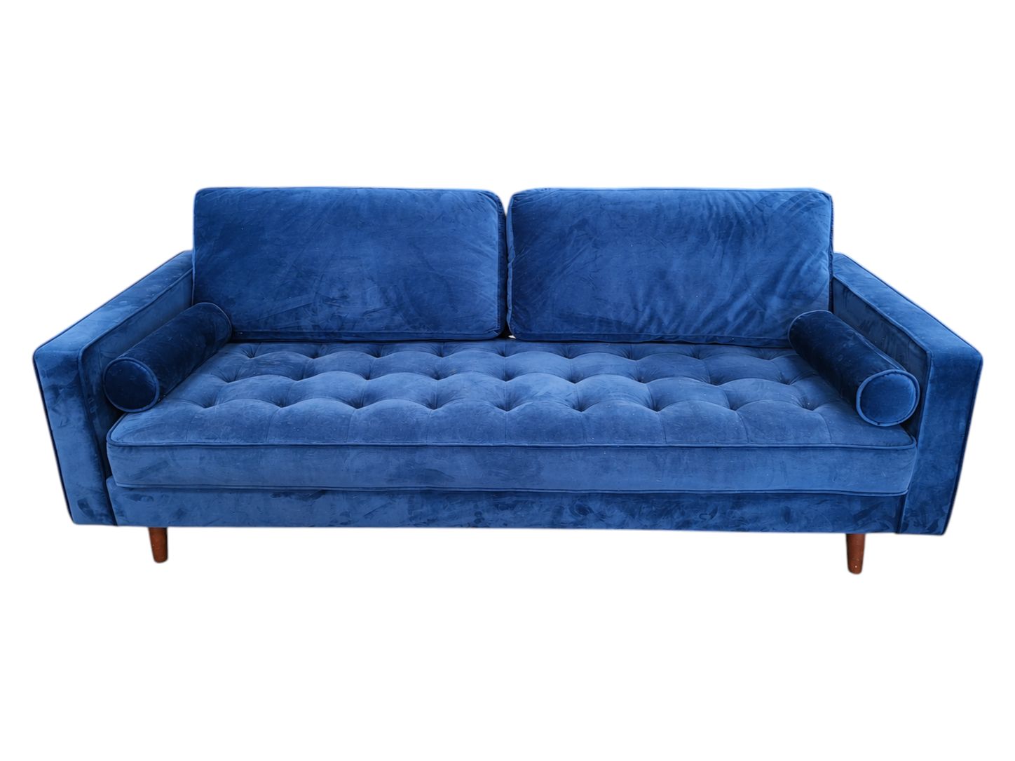 Blue Velvet MCM Loveseat
