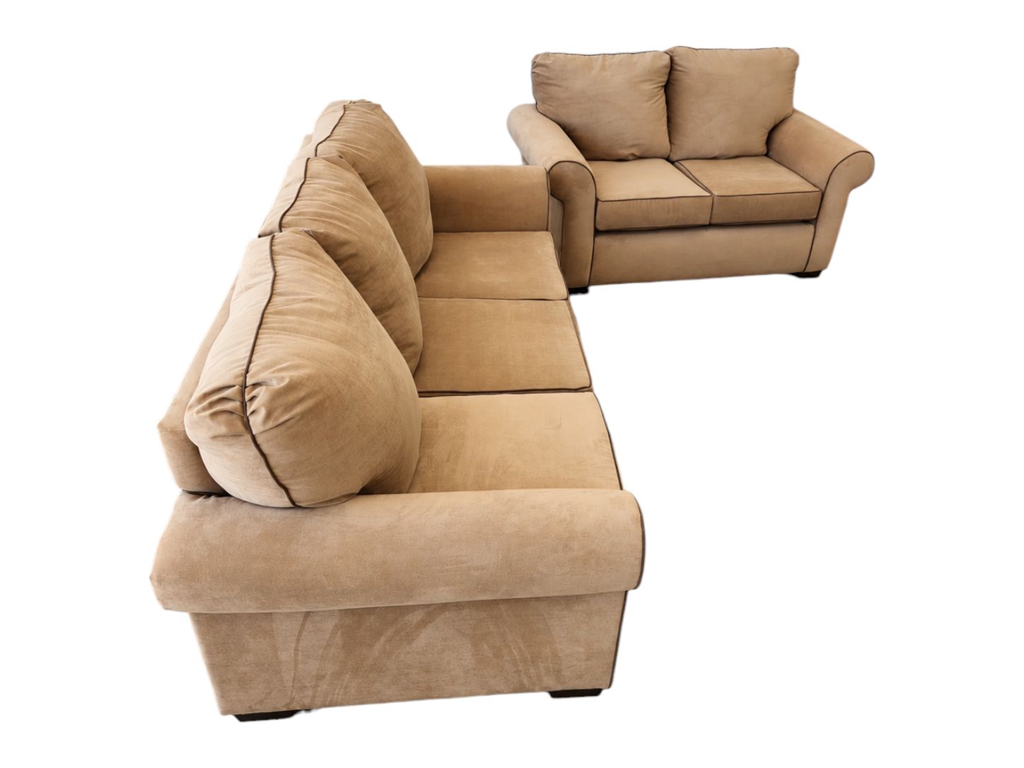 American Furniture Sand Microfiber Couch Set - Image 2