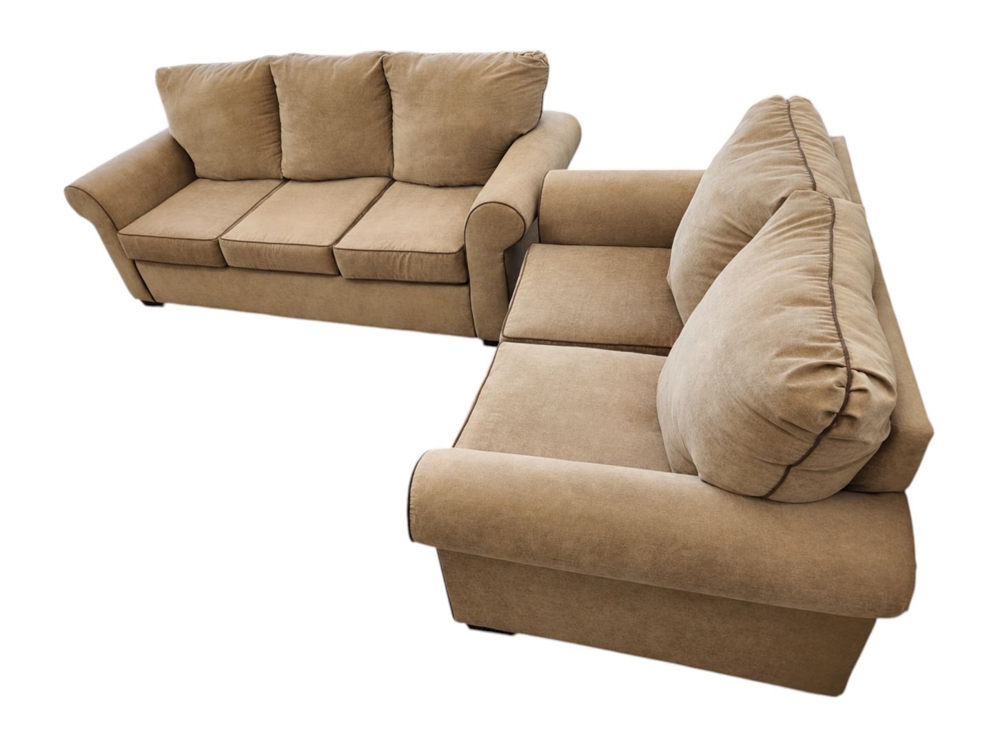 American Furniture Sand Microfiber Couch Set - Image 3