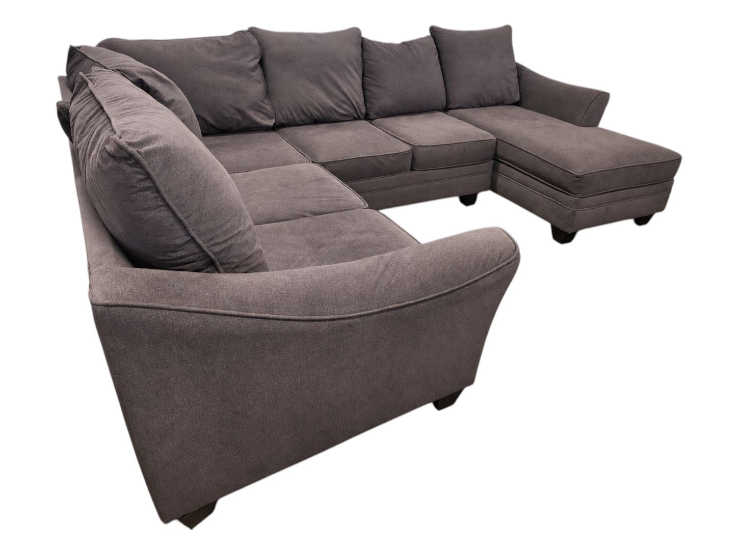 Charcoal 3pc U-Shaped Sectional - Image 3