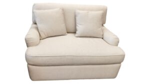Oversized Cream Chair with Rolling Caster Legs