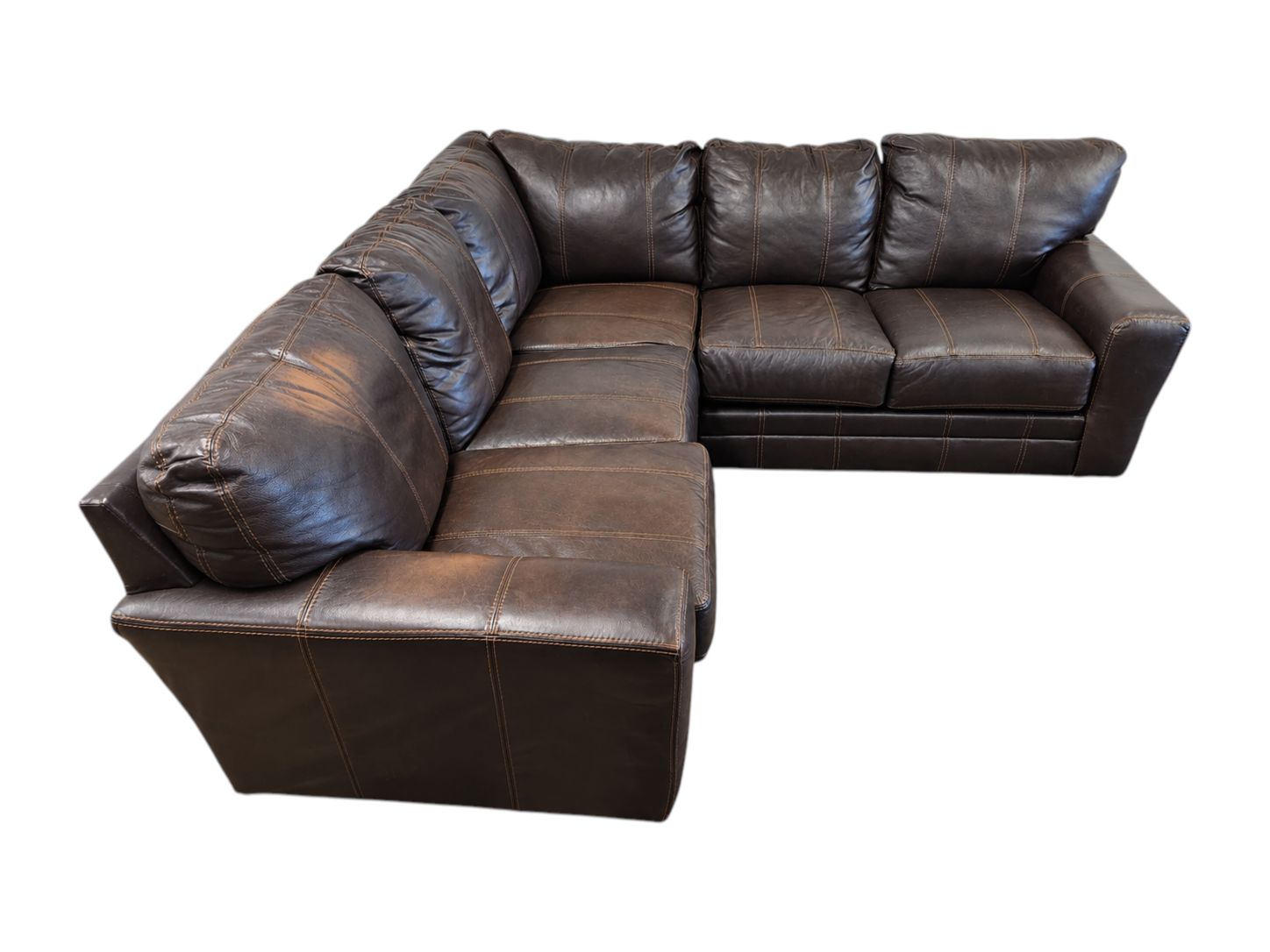 Jackson Furniture L-Shaped Genuine Leather Sectional - Image 2