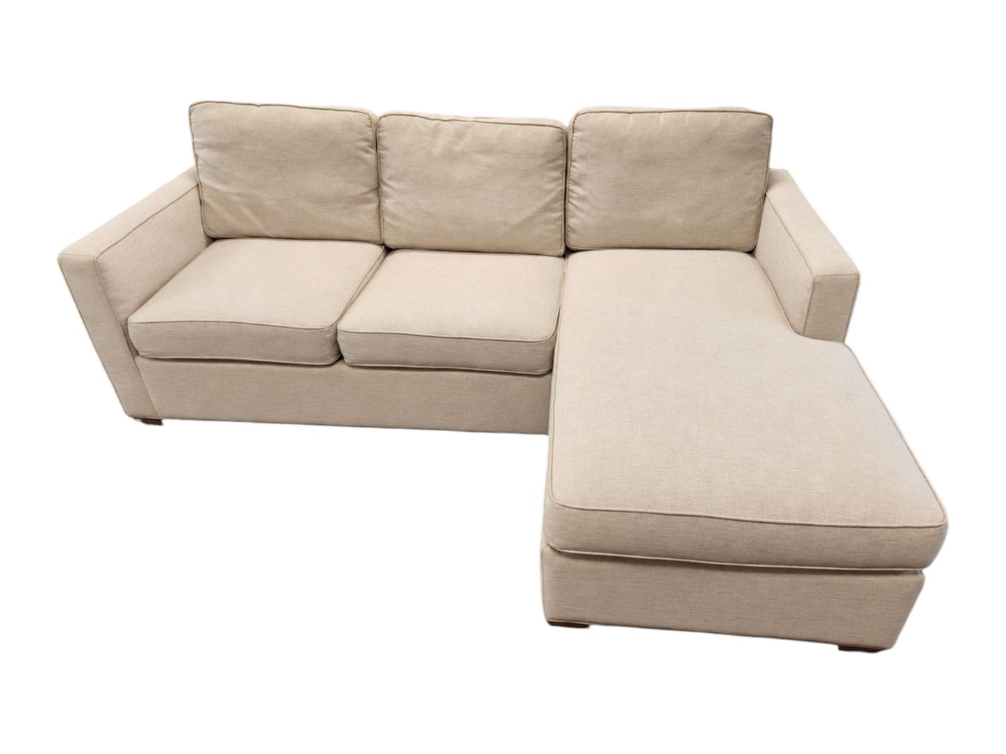 Crate & Barrel Reversible Chaise Sofa with Storage Ottoman