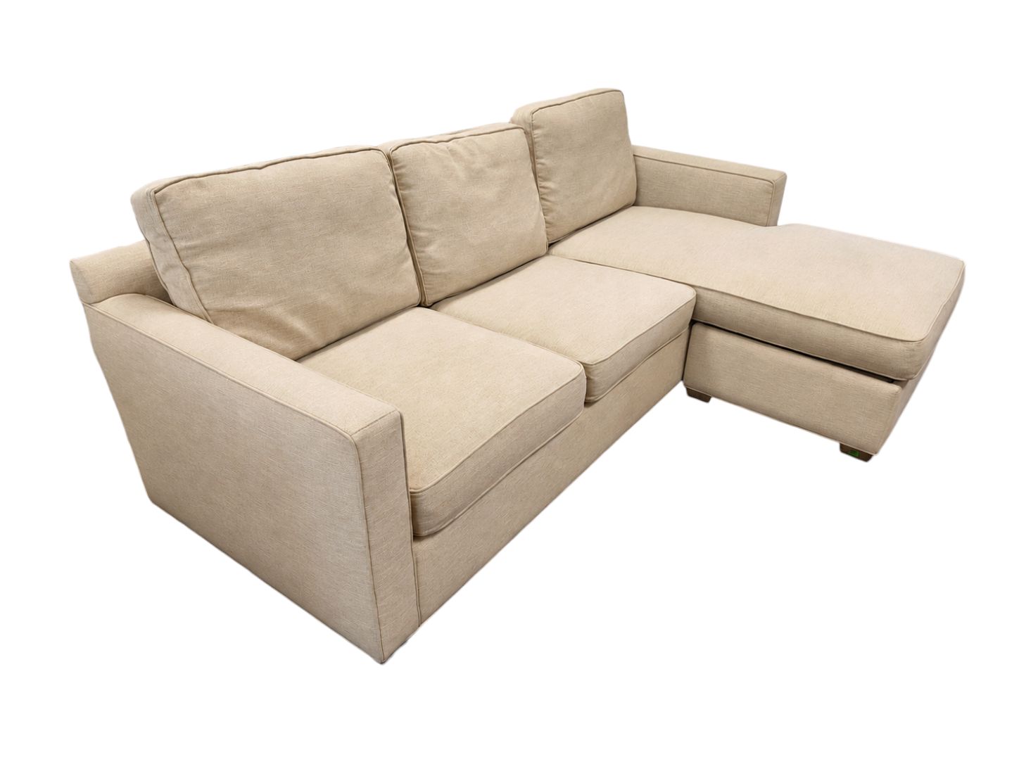 Crate & Barrel Reversible Chaise Sofa with Storage Ottoman - Image 2