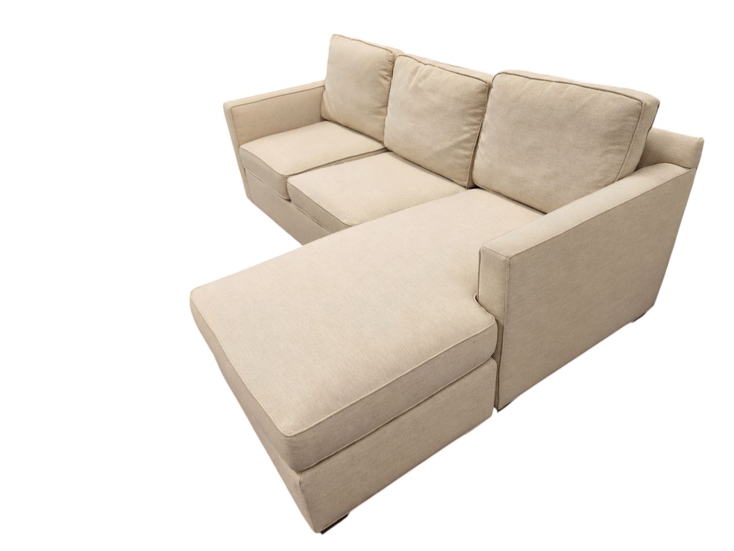 Crate & Barrel Reversible Chaise Sofa with Storage Ottoman - Image 3