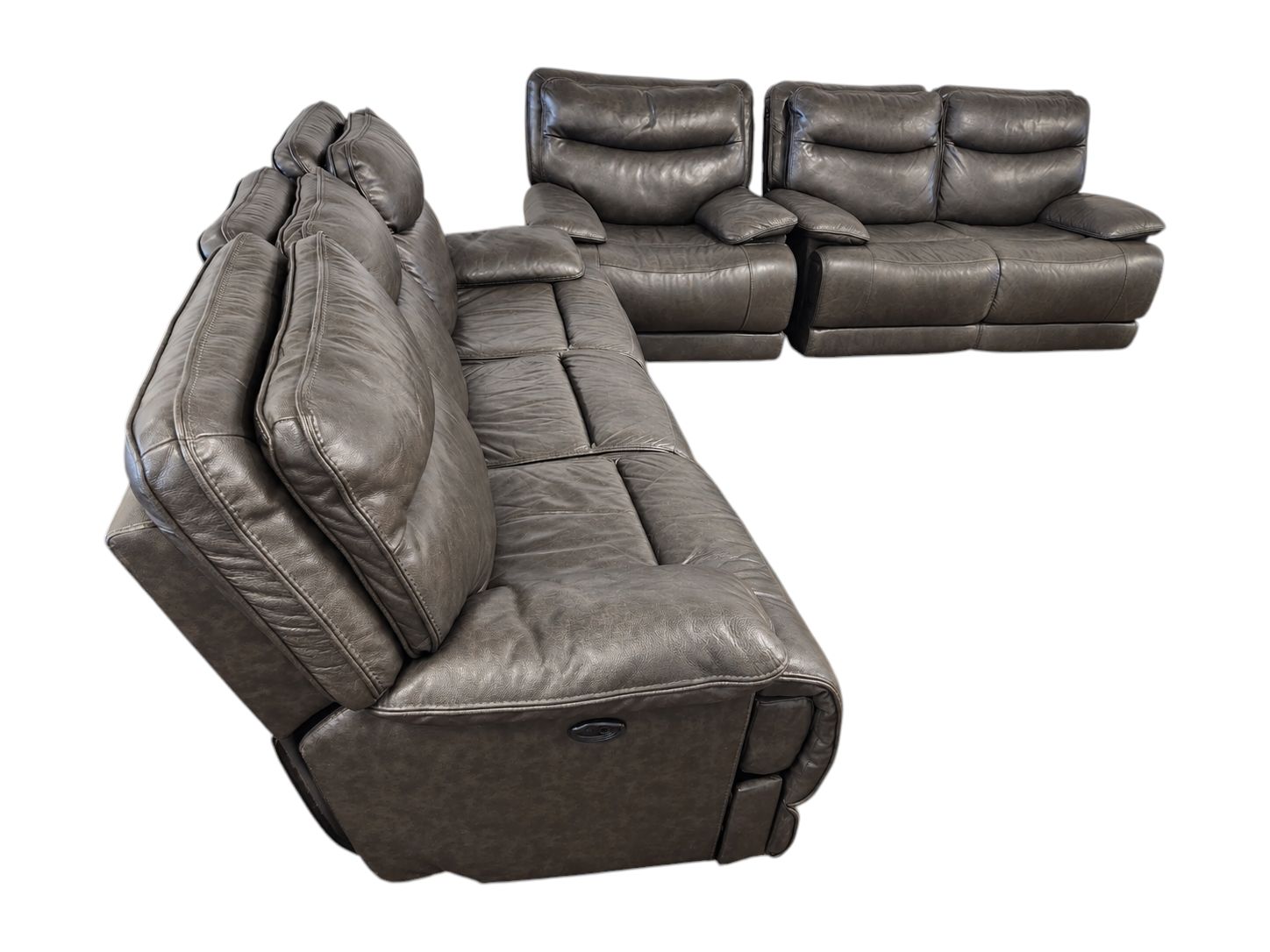 Leather Electric Recliner Couch Set - Image 2
