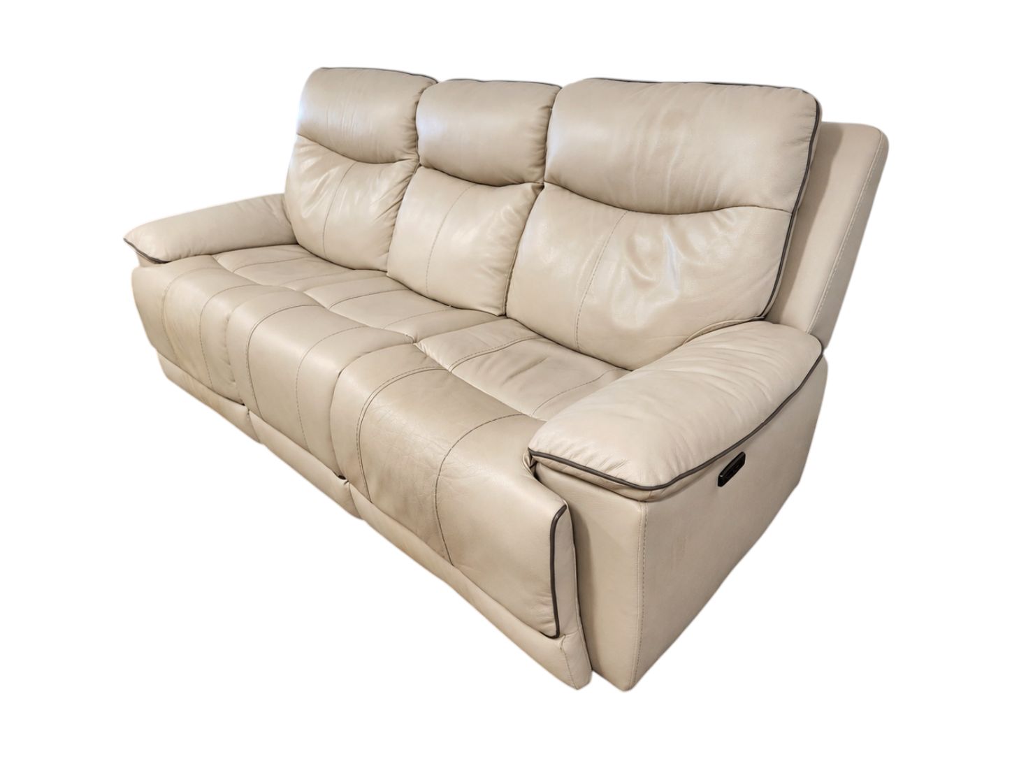 Jason Furniture White Leather Electric Couch - Image 3