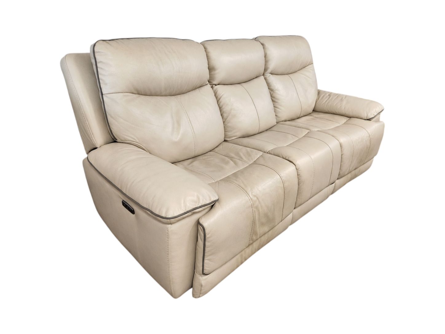 Jason Furniture White Leather Electric Couch - Image 2