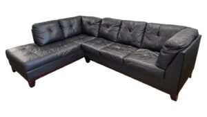 Black 2pc Chaise Sectional