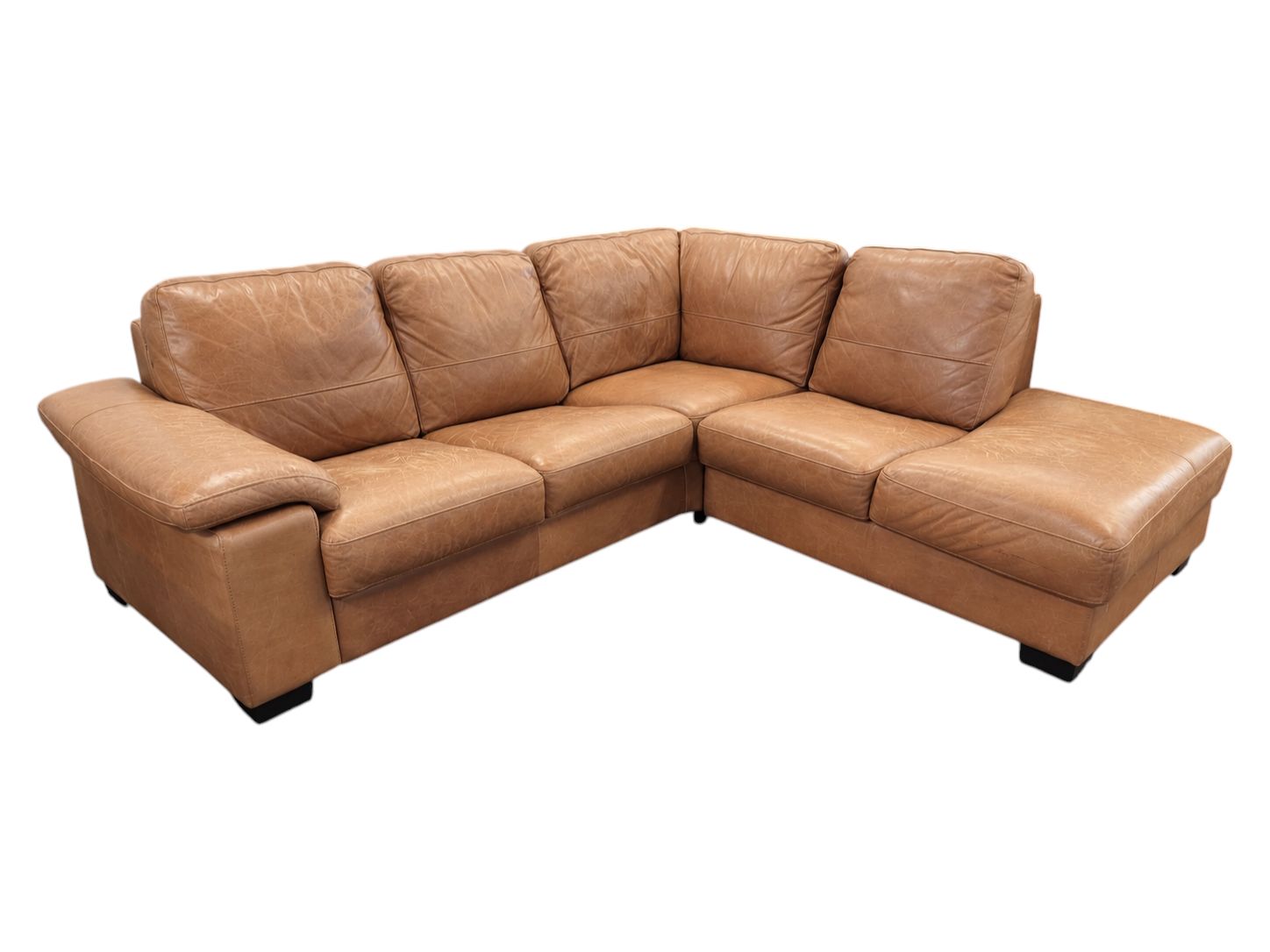 2pc Genuine Leather Chaise Sectional