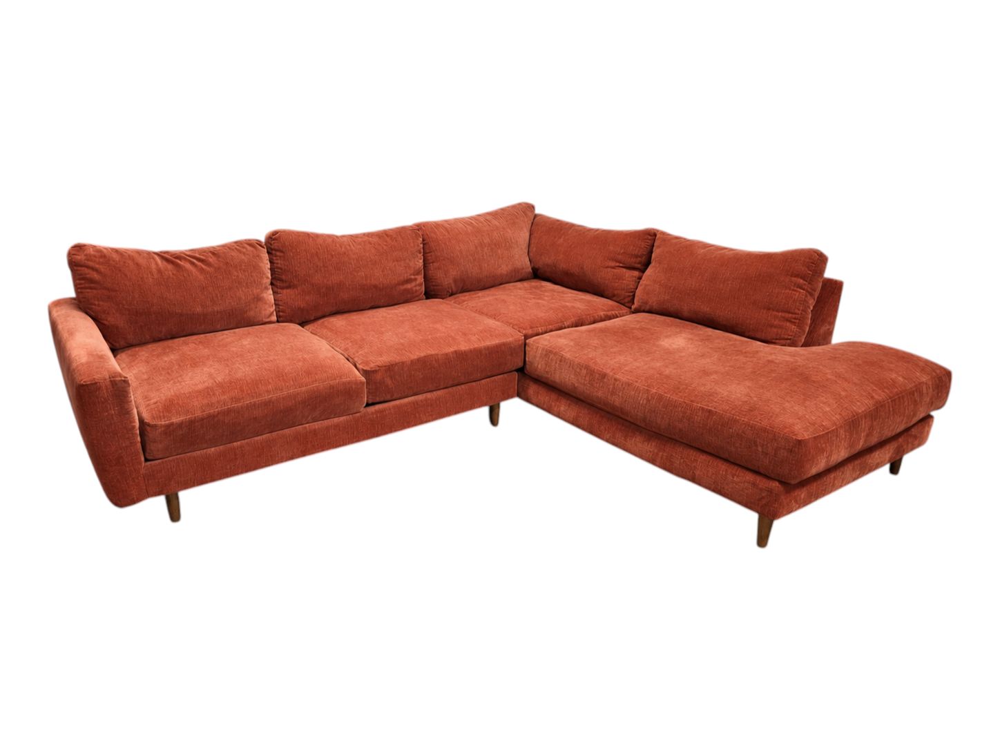 Jonathan Louis MCM Rust Chenile Chaise Sectional