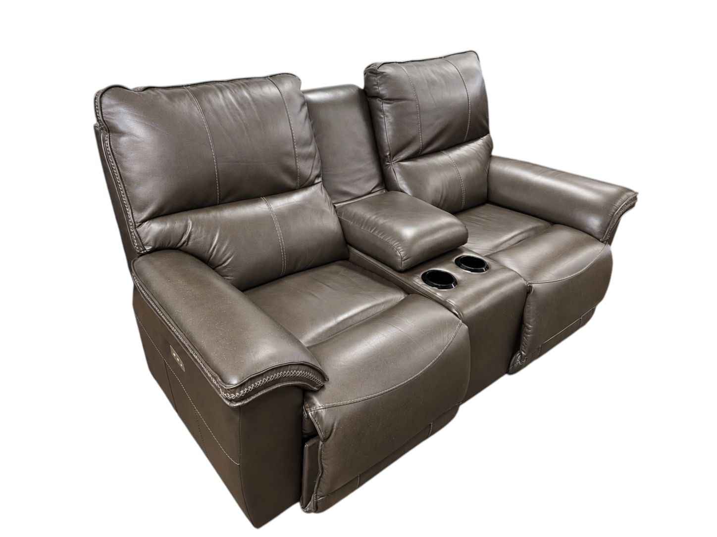 LZB Manufacturing Gray Electric Loveseat Recliner with Console - Image 2