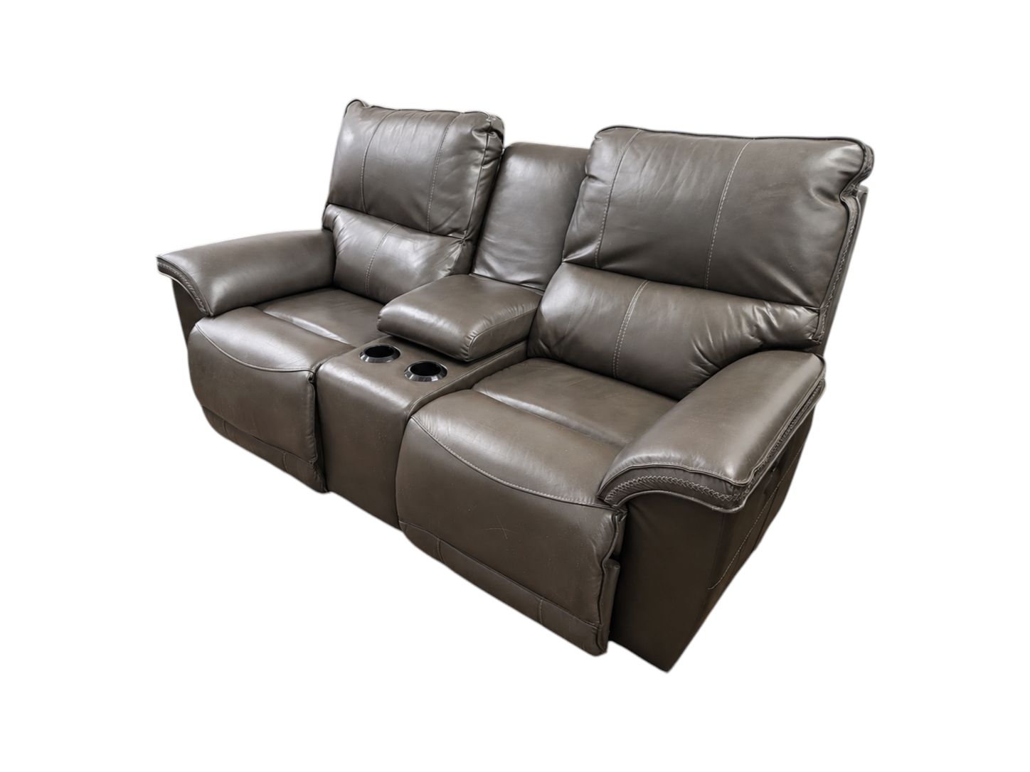 LZB Manufacturing Gray Electric Loveseat Recliner with Console - Image 3