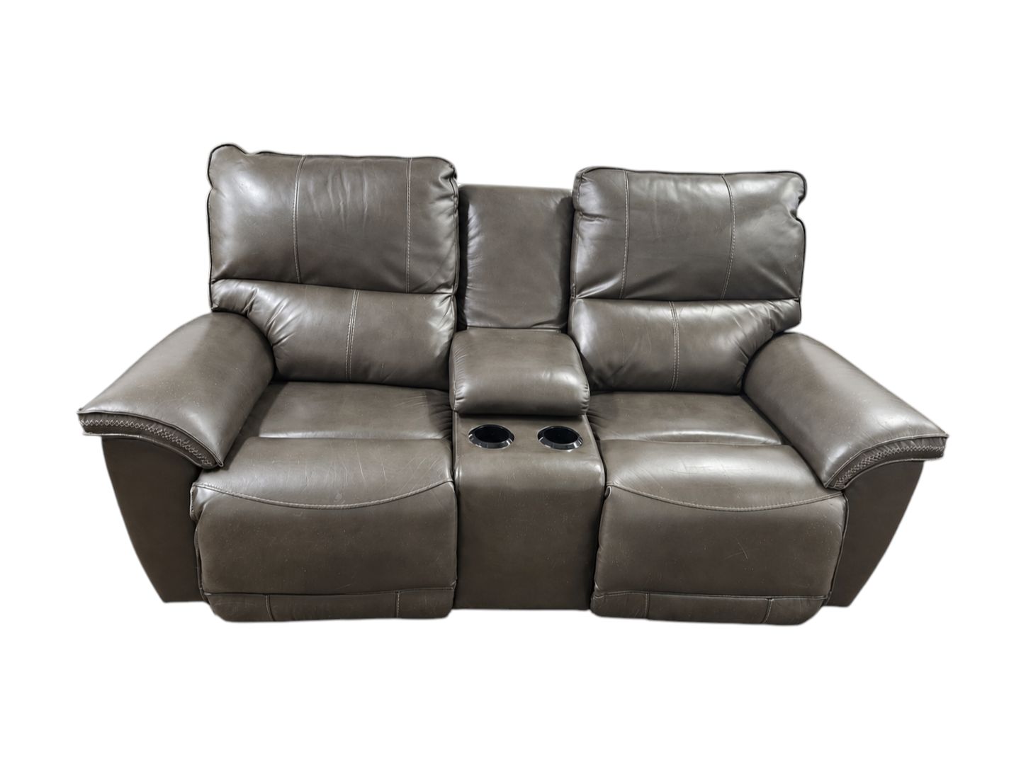 LZB Manufacturing Gray Electric Loveseat Recliner with Console