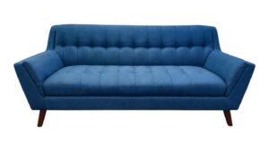 Blue Tufted MCM Loveseat
