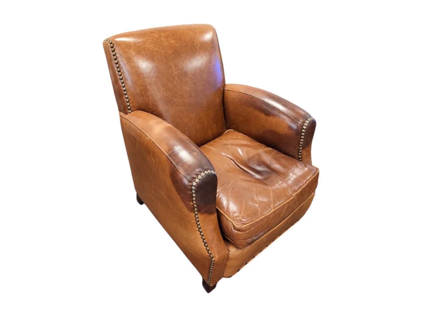 Crate & Barrel Genuine Leather Chair - Image 2