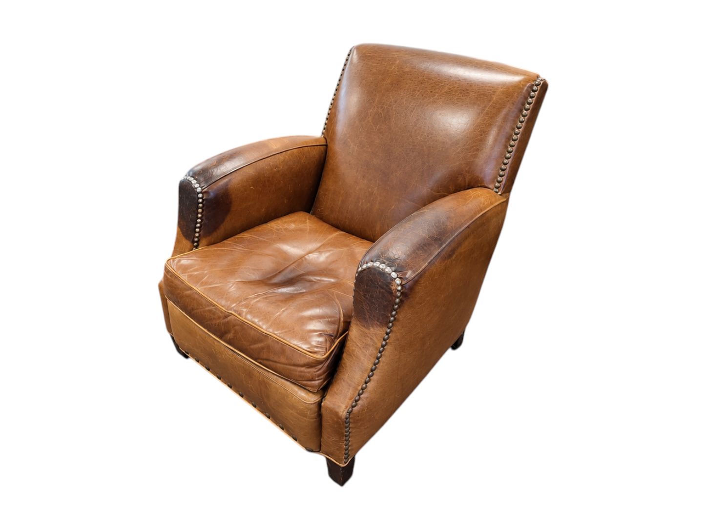Crate & Barrel Genuine Leather Chair - Image 3